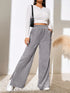 Slit Pocketed High Waist Wide Leg Pants