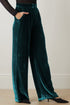 Loose Fit High Waist Long Velvet Pants with Pockets