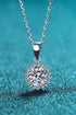 925 Sterling Silver Moissanite Pendant Necklace