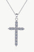 Moissanite Cross Pendant Chain Necklace