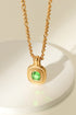 18K Gold Plated Inlaid Rhinestone Pendant Necklace