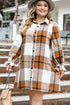 Curve Plaid Button Up Shirt Dress