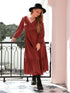 Curve Quarter Button V-Neck Long Sleeve Dress