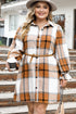 Curve Plaid Button Up Shirt Dress