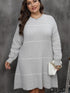 Curve Round Neck Long Sleeve Sweater Dress