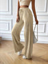 Curve Drawstring Pocketed Wide Leg Pants