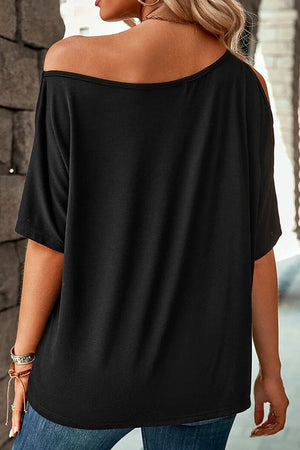 MAMA One Shoulder Half Sleeve T-Shirt