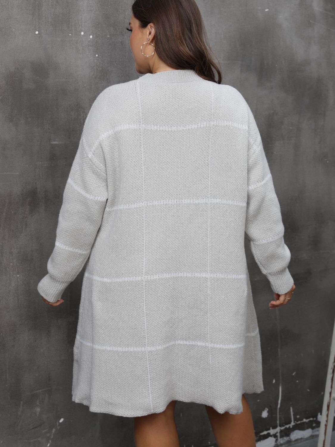 Curve Round Neck Long Sleeve Sweater Dress