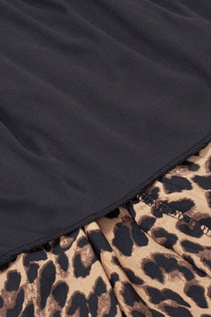 Curve Leopard Elastic Waist Midi Skirt