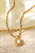 18K Gold Plated Inlaid Rhinestone Pendant Necklace