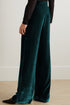 Loose Fit High Waist Long Velvet Pants with Pockets