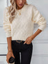 Round Neck Long Sleeve Woven Sweater