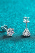 1 Carat Moissanite Rhodium-Plated Stud Earrings