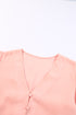 V-Neck Tie Hem Flutter Sleeve Blouse