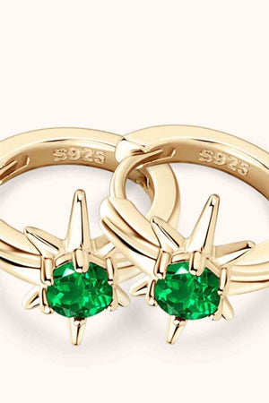 Lab-Grown Emerald Huggie Earrings