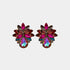 Flower Shape Glass Stone Stud Earrings