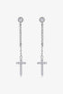 Moissanite 925 Sterling Silver Cross Earrings